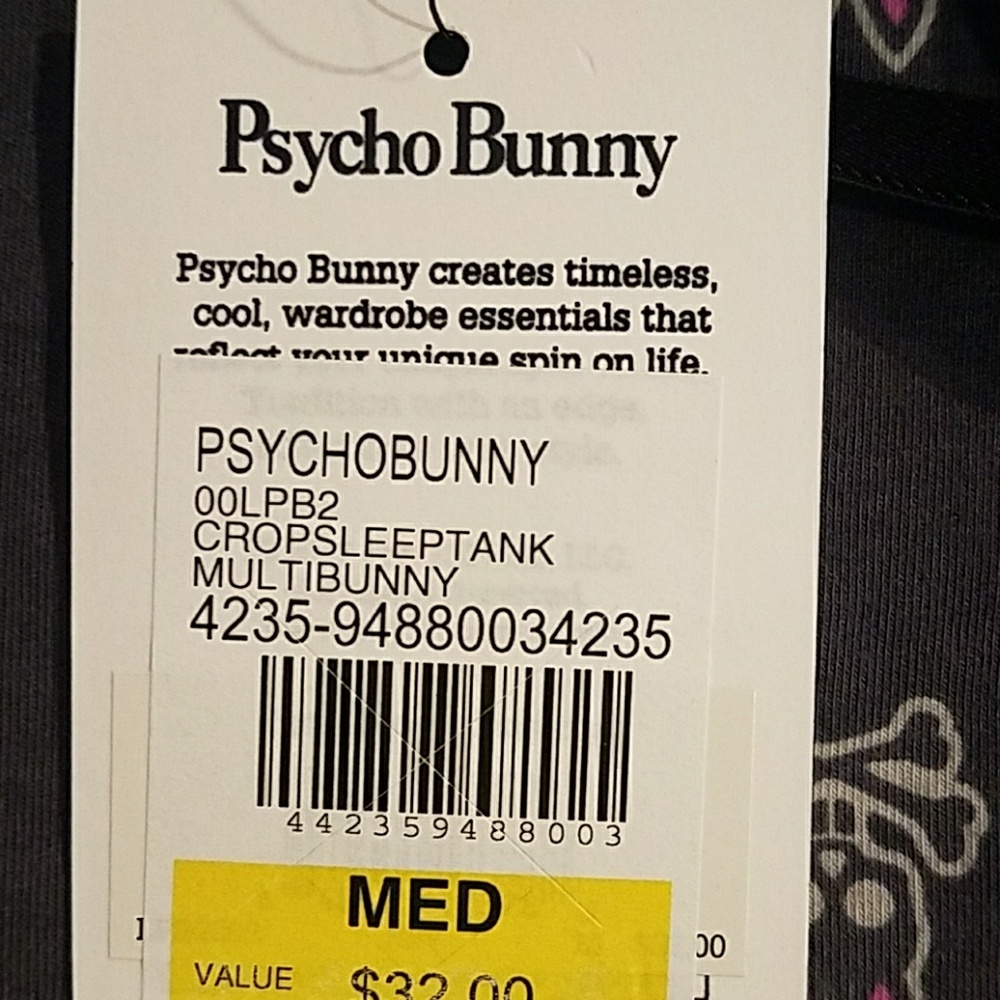 Psycho Bunny Printed Crop Sleep Tank - Picture 6 of 7
